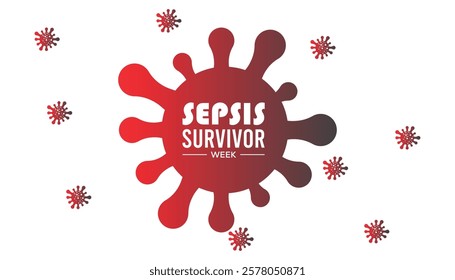 February is Sepsis Survivor Week. Vector template Design for banner, greeting card, poster, prints, social media post ,flyer , T shirt with background.