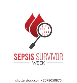 February is Sepsis Survivor Week. Vector template Design for banner, greeting card, poster, prints, social media post ,flyer , T shirt with background.