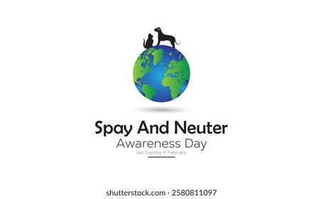 February is Spay and Neuter awareness day. Vector template Design for banner, greeting card, poster, prints, social media post ,flyer , T shirt with background.