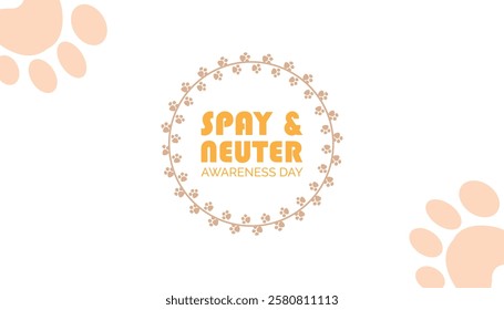 February is Spay and Neuter awareness day. Vector template Design for banner, greeting card, poster, prints, social media post ,flyer , T shirt with background.