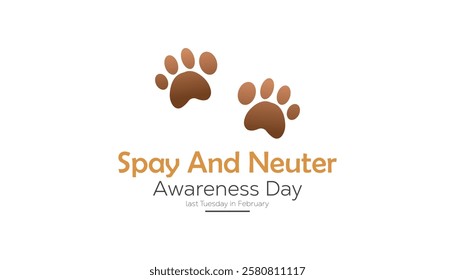 February is Spay and Neuter awareness day. Vector template Design for banner, greeting card, poster, prints, social media post ,flyer , T shirt with background.