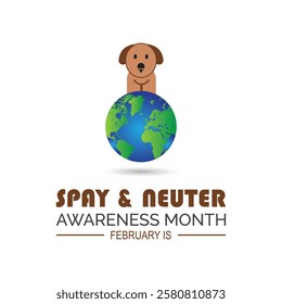 February is Spay and Neuter awareness Month. Vector template Design for banner, greeting card, poster, prints, social media post ,flyer , T shirt with background.