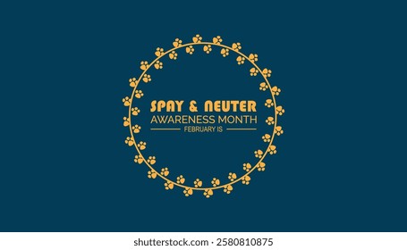 February is Spay and Neuter awareness Month. Vector template Design for banner, greeting card, poster, prints, social media post ,flyer , T shirt with background.