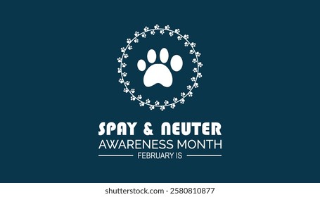 February is Spay and Neuter awareness Month. Vector template Design for banner, greeting card, poster, prints, social media post ,flyer , T shirt with background.