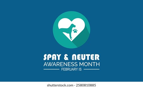 February is Spay and Neuter awareness Month. Vector template Design for banner, greeting card, poster, prints, social media post ,flyer , T shirt with background.