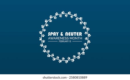 February is Spay and Neuter awareness Month. Vector template Design for banner, greeting card, poster, prints, social media post ,flyer , T shirt with background.