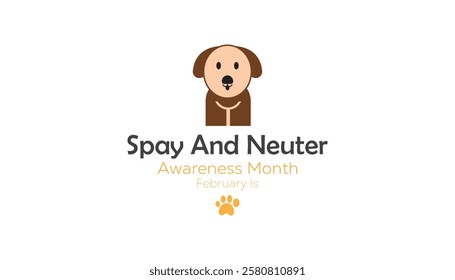 February is Spay and Neuter awareness Month. Vector template Design for banner, greeting card, poster, prints, social media post ,flyer , T shirt with background.