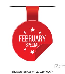 February Special banner design, Isolated on white background.