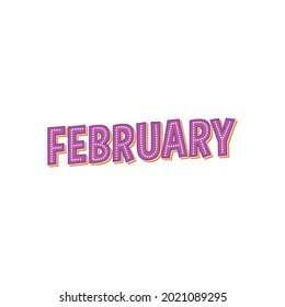 February Sticker Icon Isolated On White Background
