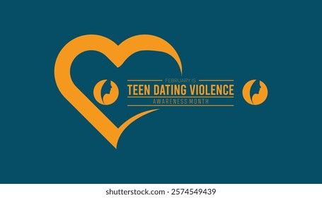 February is Teen Dating Violence Awareness Month. Vector template Design for banner, greeting card, poster, prints, social media post ,flyer , T shirt with background.