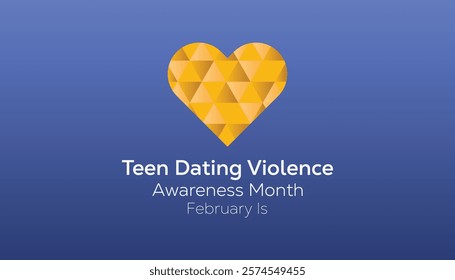 February is Teen Dating Violence Awareness Month. Vector template Design for banner, greeting card, poster, prints, social media post ,flyer , T shirt with background.