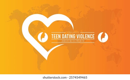 February is Teen Dating Violence Awareness Month. Vector template Design for banner, greeting card, poster, prints, social media post ,flyer , T shirt with background.