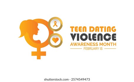 February is Teen Dating Violence Awareness Month. Vector template Design for banner, greeting card, poster, prints, social media post ,flyer , T shirt with background.