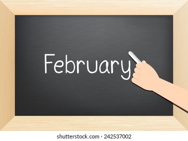 February text on blackboard