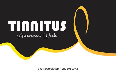 February is Tinnitus Awareness Week. Vector template Design for banner, greeting card, poster, prints, social media post ,flyer , T shirt with background.