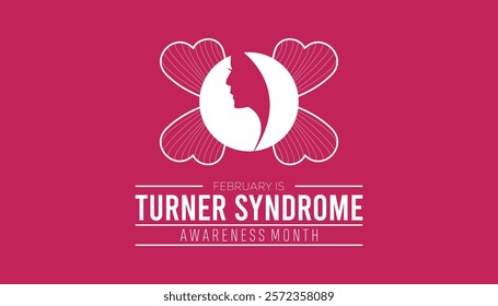 February is Turner Syndrome Awareness Month. Vector template Design for banner, greeting card, poster, prints, social media post ,flyer , T shirt with background.