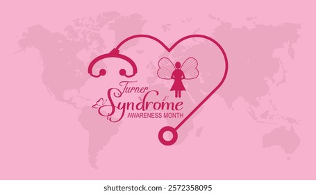 February is Turner Syndrome Awareness Month. Vector template Design for banner, greeting card, poster, prints, social media post ,flyer , T shirt with background.