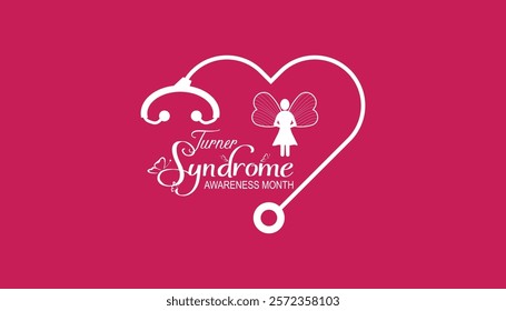 February is Turner Syndrome Awareness Month. Vector template Design for banner, greeting card, poster, prints, social media post ,flyer , T shirt with background.