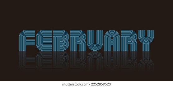 February typography template. Monthly planner newsletter in minimal style. Corporate and Business Monthly. Vector typography design for brochures, invitation cards, magazines, posters, web pages, cele