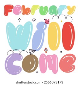 February Will Come, Design Custom Text Font Hand drawn