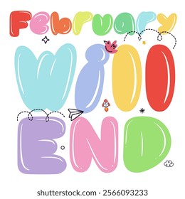 February Will End, Design Custom Text Font Hand drawn