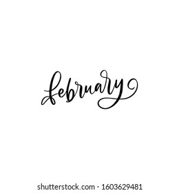 FEBRUARY  WINTER MONTH VECTOR HAND LETTERING. WINTER MONTH TYPOGRAPHY