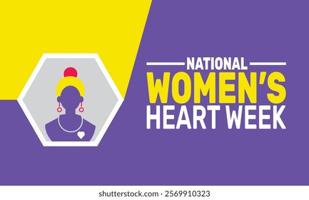 February is Women's Heart Week background template. Perfect for banners, cards, posters, and social media . Vector design with text inscription and classic color for a professional look