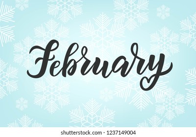 February Word Hand Lettering Typography On Stock Vector (royalty Free 