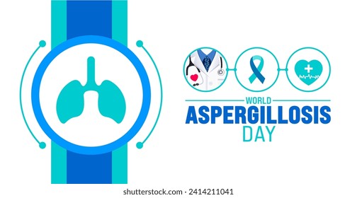 February is World Aspergillosis Day background template with usa flag theme concept. Holiday concept. use to background, banner, placard, card, and poster design template with text inscription