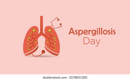 February is World Aspergillosis Day. Vector template Design for banner, greeting card, poster, prints, social media post ,flyer , T shirt with background.
