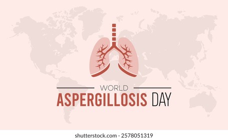 February is World Aspergillosis Day. Vector template Design for banner, greeting card, poster, prints, social media post ,flyer , T shirt with background.