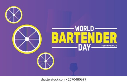 February is World Bartender Day background template. Perfect for banners, cards, posters, and social media .Vector design with text inscription and classic color for a professional look