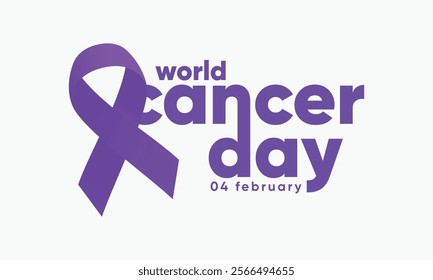 february world cancer day concept. world cancer awareness campaign. cancer ribbon symbol