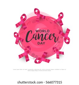 February World Cancer day Poster or Banner Background.