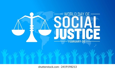 February is World Day of Social Justice background template. Holiday concept. background, banner, placard, card, and poster design template with text inscription and standard color. vector