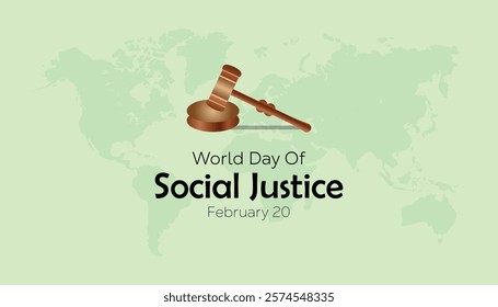 February is World Day of Social Justice. Vector template Design for banner, greeting card, poster, prints, social media post ,flyer , T shirt with background.