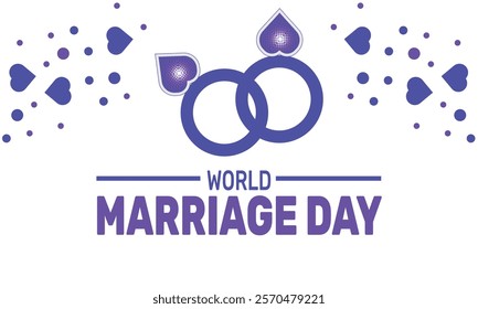 February is World Marriage Day background template. Perfect for banners, cards, posters, and social media . Vector design with text inscription and classic color for a professional look