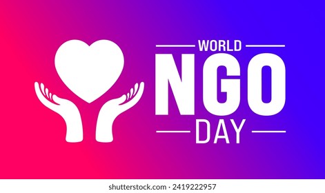 February is World Non governmental Organization Day or world NGO day background template. Holiday concept. background, banner, placard, card, and poster design template with text inscription