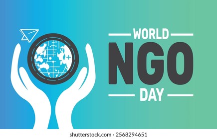 February is World Non governmental Organization Day or world NGO day background template. Perfect for banners, cards, posters, social media text inscription and classic color for a professional look