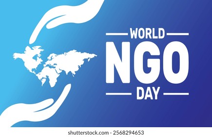 February is World Non governmental Organization Day or world NGO day background template. Perfect for banners, cards, posters, social media text inscription and classic color for a professional look