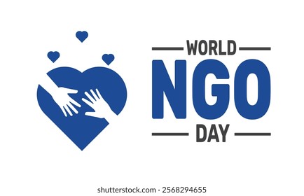 February is World Non governmental Organization Day or world NGO day background template. Perfect for banners, cards, posters, social media text inscription and classic color for a professional look