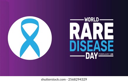 February is World Rare Disease Day background template. Perfect for banners, cards, posters, and social media. Vector design with text inscription and classic color for a professional look