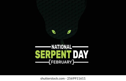 February is World Snake Day background template. Perfect for banners, cards, posters, and social media. Vector design with text inscription and classic color for a professional look