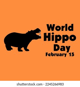 imagen de la plantilla de fondo vectorial feb-15-is-national-hippo-day 