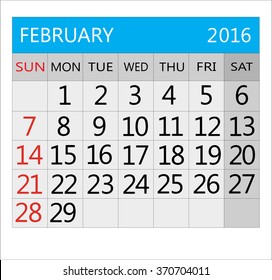 February-2016 Calendar