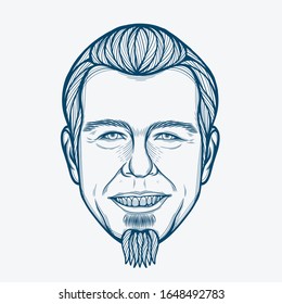 February,2020 : Line Art Portrait Of James Hetfield.
American Musician,Songwriter,Guitarist And Vocalist For Heavy Metal Band Metallica.