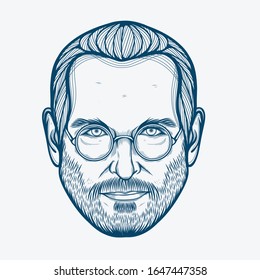 February,2020 : Line Art Portrait Of Steve Jobs.
American Inventor,Entrepreneur,The Co-Founder, Chief Executive And Chairman Of Apple Computer.