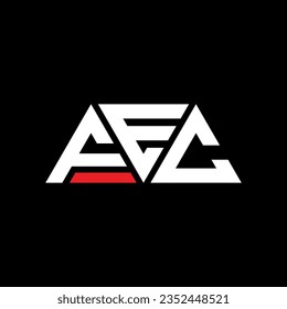 Diseño del logotipo de la letra triangular FEC con forma triangular. Monograma de diseño del logotipo del triángulo FEC. Plantilla de logotipo vectorial de triángulo FEC con color rojo. Logo triangular de FEC Diseño sencillo, elegante y lujoso.