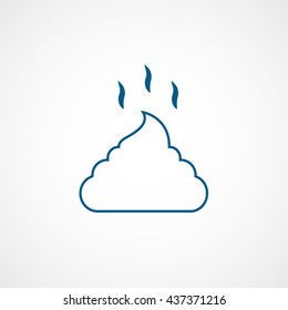 Feces Blue Line Icon On White Background