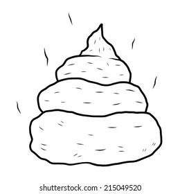 feces / cartoon vector and illustration, black and white, hand drawn, sketch style, isolated on white background.